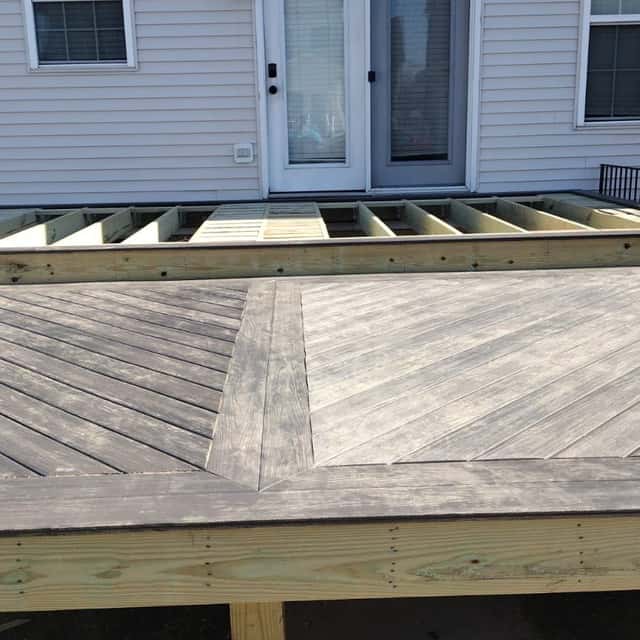 Pressure-treated deck platform built at the back door — Sky Property INC, Baltimore, MD
