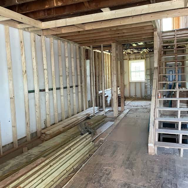 Interior framing and new subfloor during a remodel — Sky Property INC, Baltimore, MD