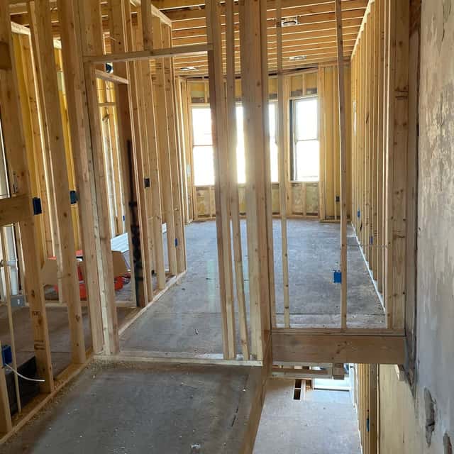 New wall framing for a home addition — Sky Property INC, Baltimore, MD